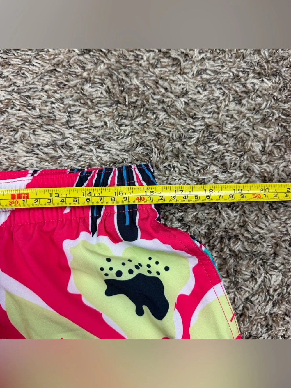 Chubbies Mens Red Tropical Floral Palm Leaf Swim Trunks XL 4” Inseam Lined